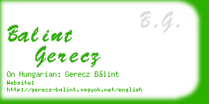 balint gerecz business card