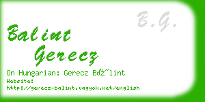 balint gerecz business card